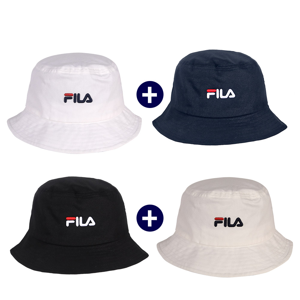 휠라 FILA 로고 트렌드핏 사계절 면 버킷햇 2개 세트 (1+1)